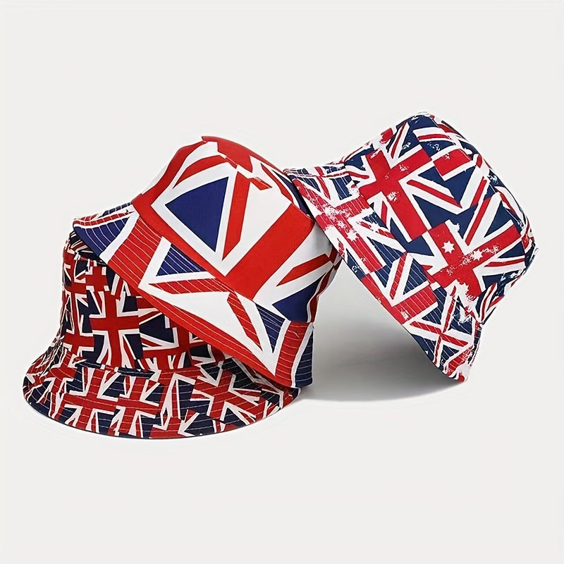 Versatile Sunshade Bucket Hat American Flag Print Sun Hat Men Women