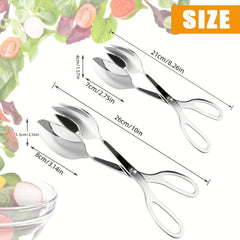 1pc Stainless Steel Kitchen Tongs Salad Clips Multipurpose Kitchen Clips