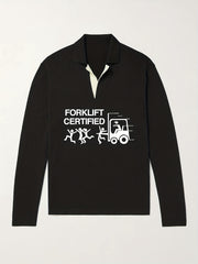 Funny Pattern Knit Polo Shirt Men's Casual Lapel Pullover Sweater
