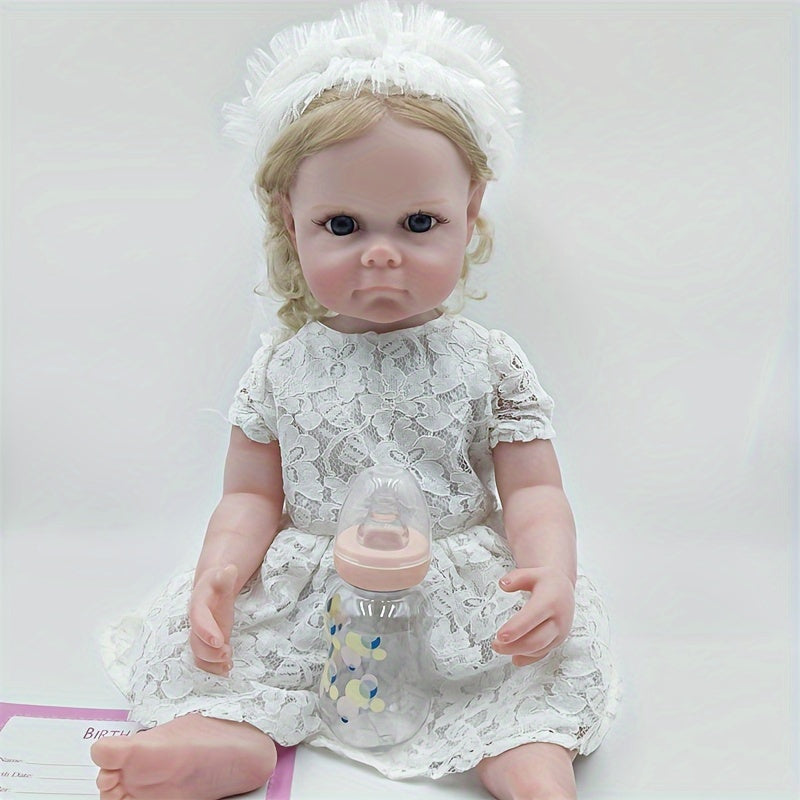 22 Inch Reborn Baby Doll Realistic Full Body Soft Vinyl Simulation Toy
