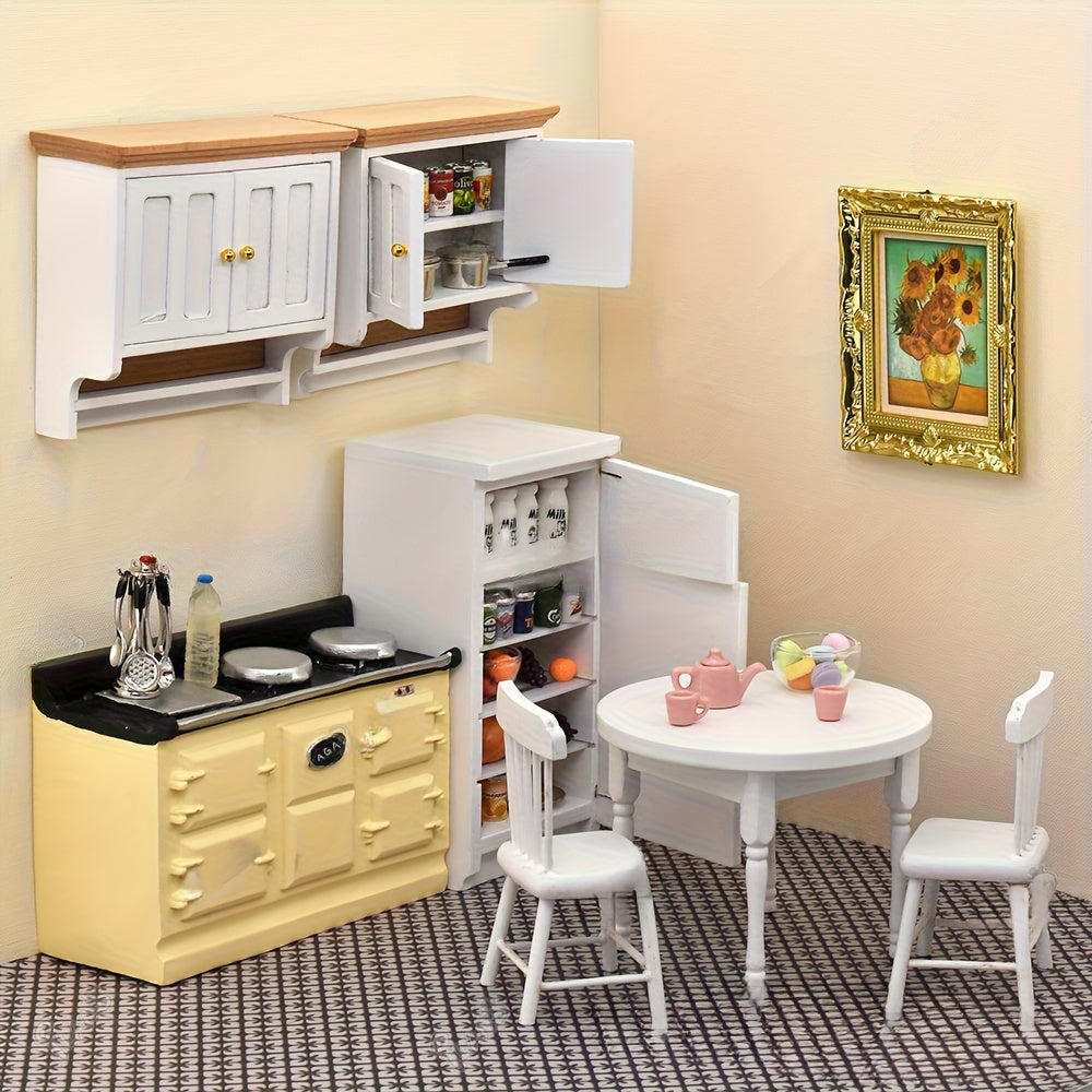 1:12 Scale Dollhouse Gas Stove Cream Wind Kitchen