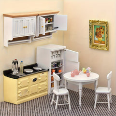 1:12 Scale Dollhouse Gas Stove Cream Wind Kitchen