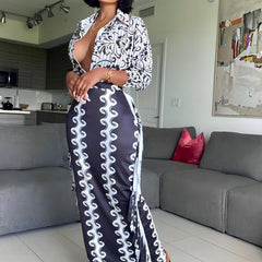 Boho Fringe Trim Plus Size Maxi Skirt