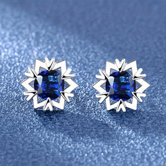 Snowflake Zircon Stud Earrings 18K Plated Wedding Party Jewelry Gift