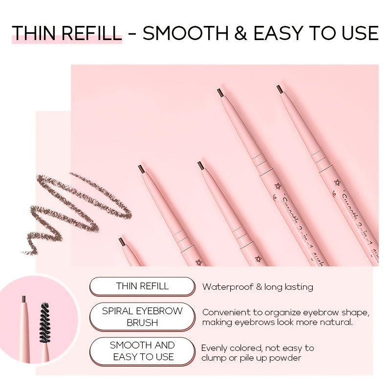 Waterproof Eyebrow Pencil Long Lasting Makeup Light Brown Dark Brown Grey