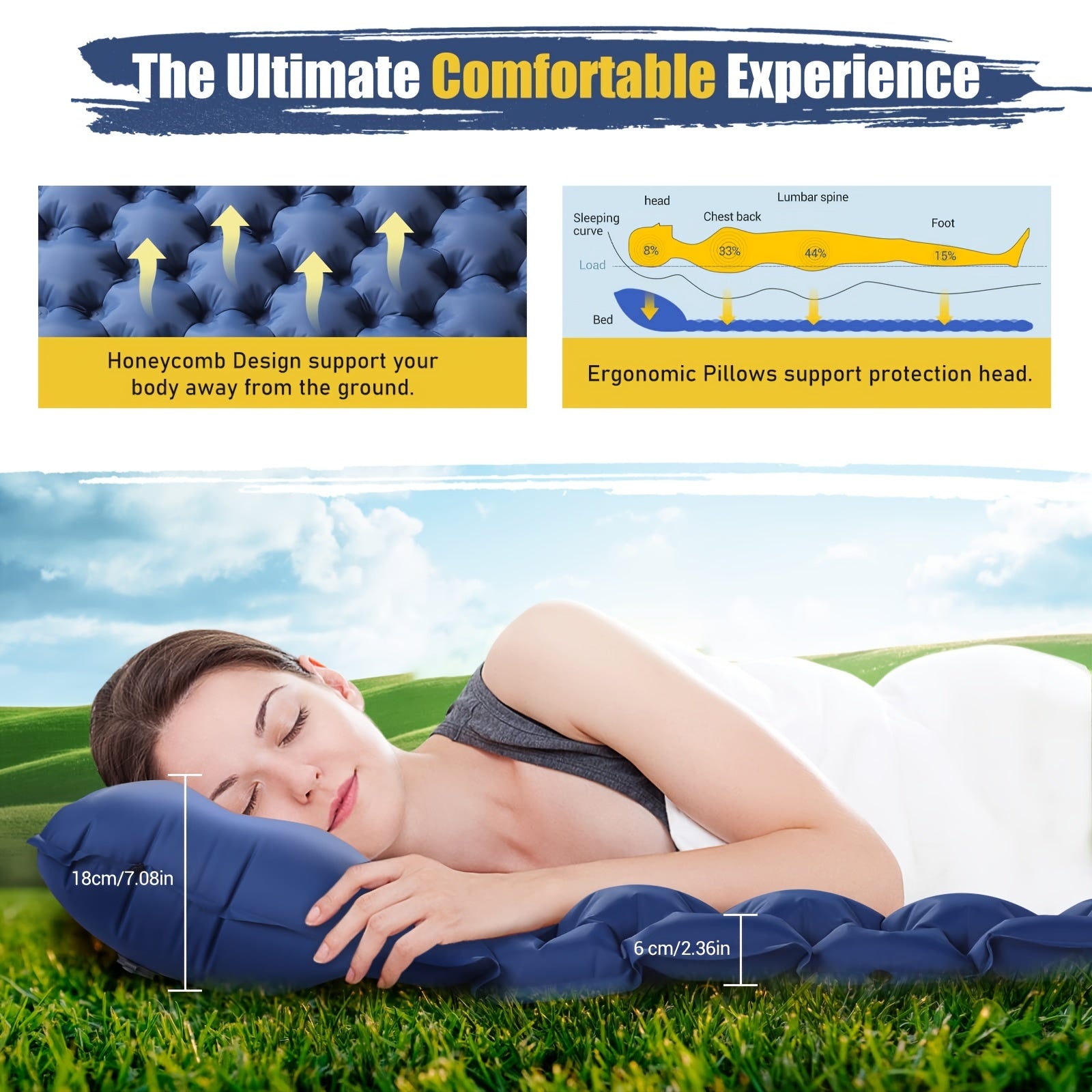 Ultra Light Double Camping Sleeping Pad with Extra Thickness