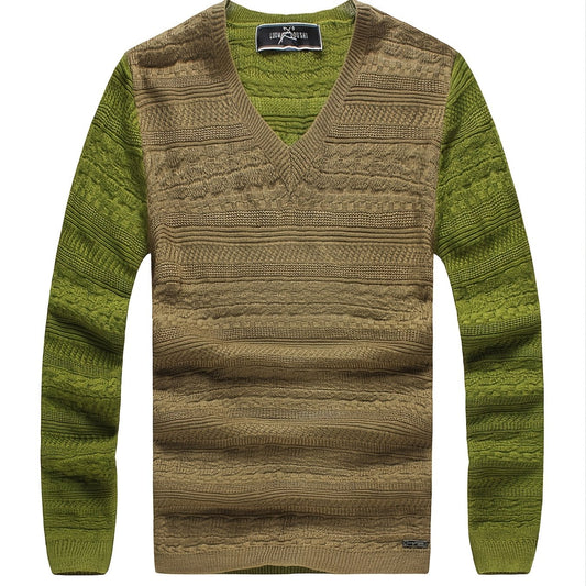 Men's V-neck Cardigan Thin Casual Knitted Pullover Sweater