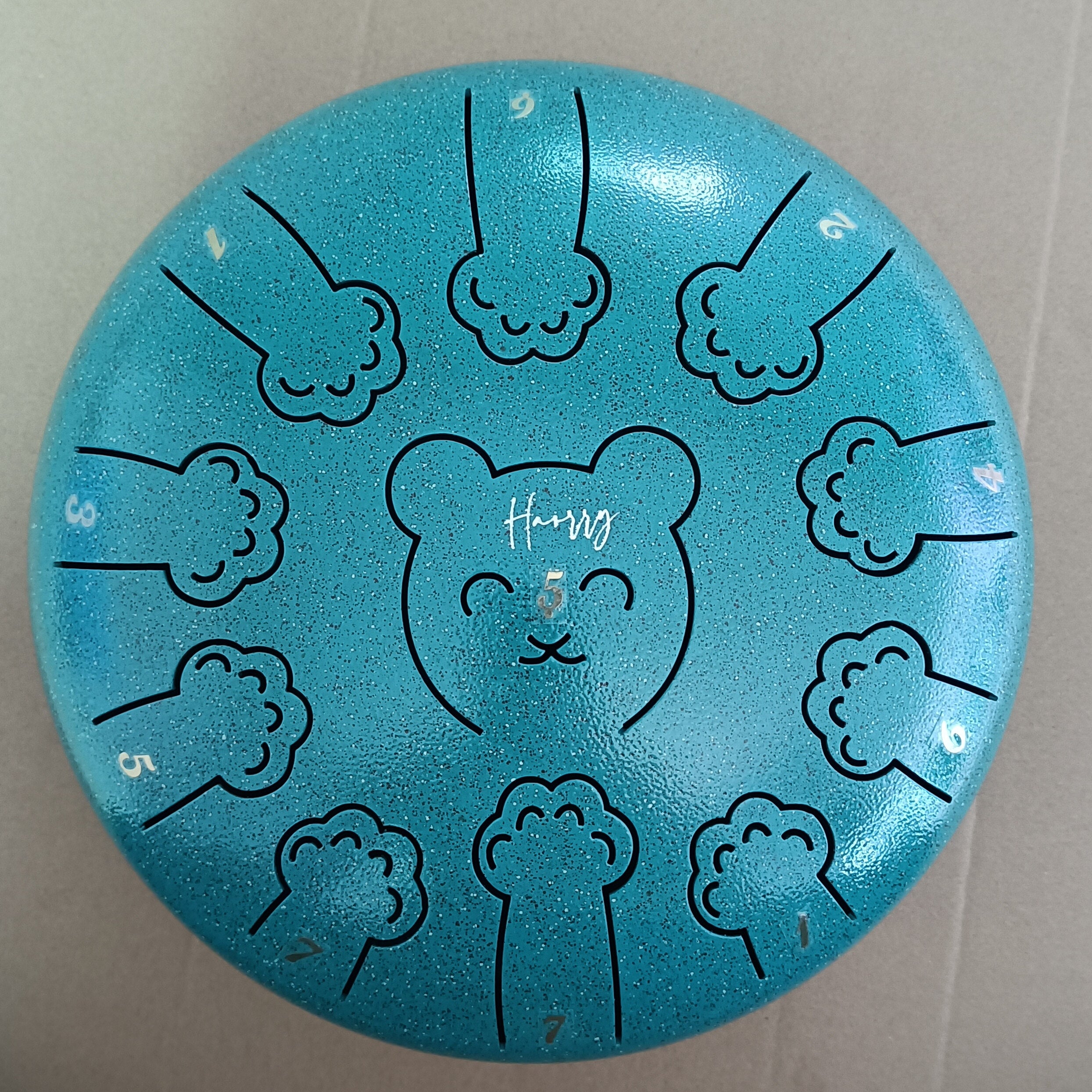 25cm 11-tone Panda Steel Tongue Drum Percussion Set