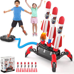 Toy Rocket Launcher For Kids 3 Continuous Shots Launcher Jump Rocket Launcher