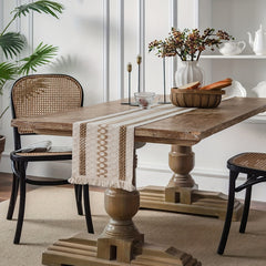 Boho Macrame Table Runner with Tassels for Wedding Decor