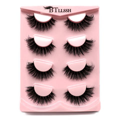 4 Pairs Thick Curling 18mm False Eyelashes Daily Volumizing Eye Lashes