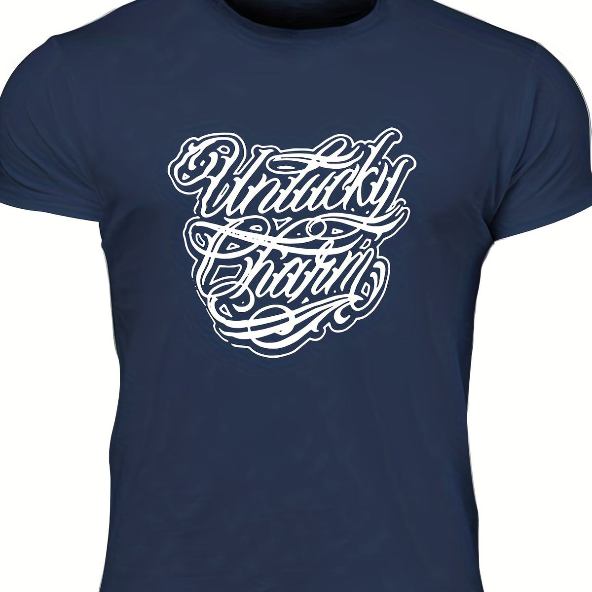 Men's Unlucky Charm Print T-shirt for Summer Outdoor