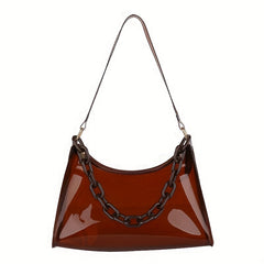 Transparent Underarm Bag Chain Zipper Waterproof Music Shoulder Purse