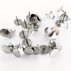 100pcs Nickel Plated Flat Head Push Pins Silver Office Push Pins