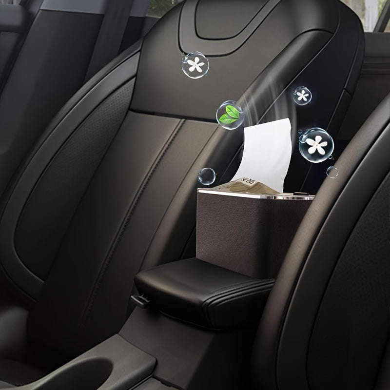 Car Mounted Storage Box Organizer with Cup Holder Armrest Shelf