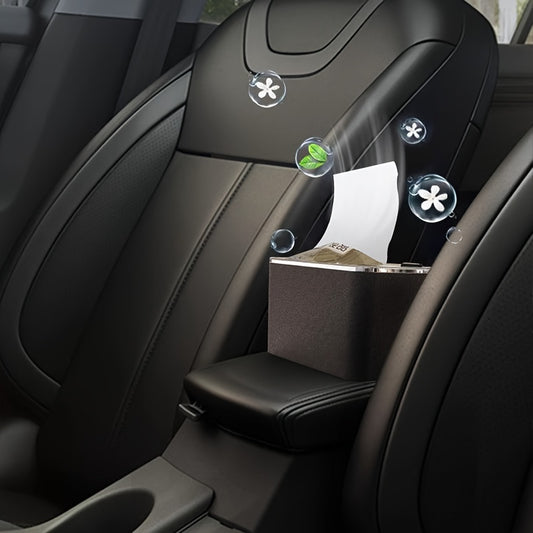 Car Mounted Storage Box Organizer with Cup Holder Armrest Shelf