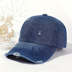 Distressed Ripped Baseball Cap Vintage Adjustable Dad Hat Casual Sun Hat