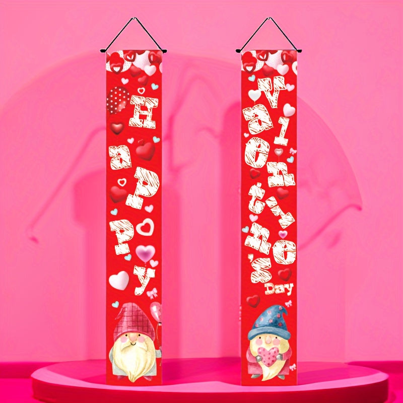 Gnome Doll Pink Red Decorative Couplet Door Hanging Scene Decor