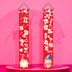 Gnome Doll Pink Red Decorative Couplet Door Hanging Scene Decor