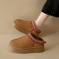 Women's Platform Short Boots Plush Lined Ankle Boots Comfortable Winter Boots