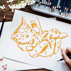 4pcs Cat Painting Stencils A4 Size Reusable Template