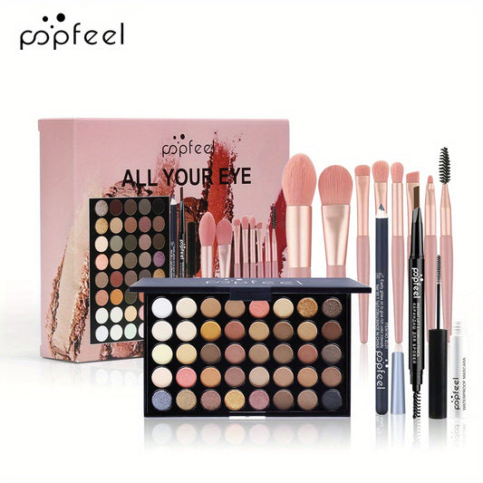 40-Color Eyeshadow Palette Set with Brushes for Stunning Makeup