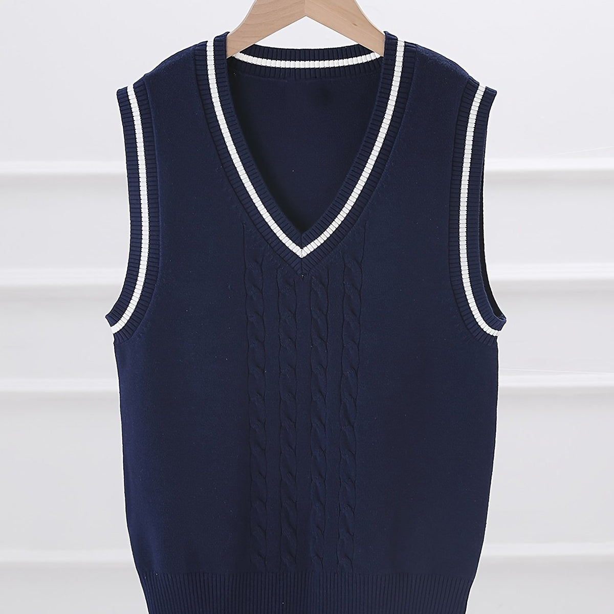 Boys Preppy Uniform V Neck Knit Vest Fitness Sweater Kids Clothes