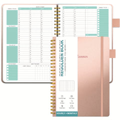 Undated Hourly Planner 30 minute Interval Appointment Book 53 Weeks