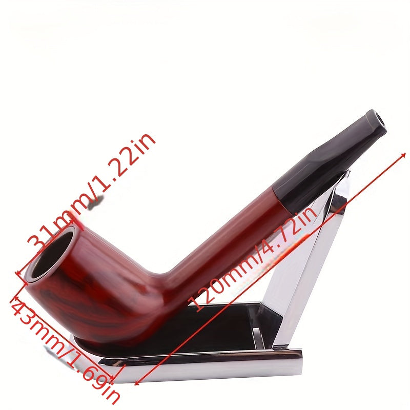 Resin Solid Wood Carved Smoking Tube Curved Handle Wooden Smoking Tube