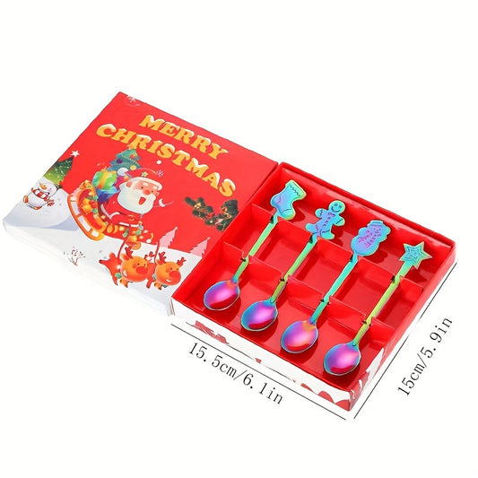 Christmas Snowman Fawn Stainless Steel Spoon Set
