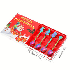 Christmas Snowman Fawn Stainless Steel Spoon Set