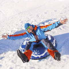 PVC Inflatable Skiing Ring with Safety Handle Winter Skiing Cushion