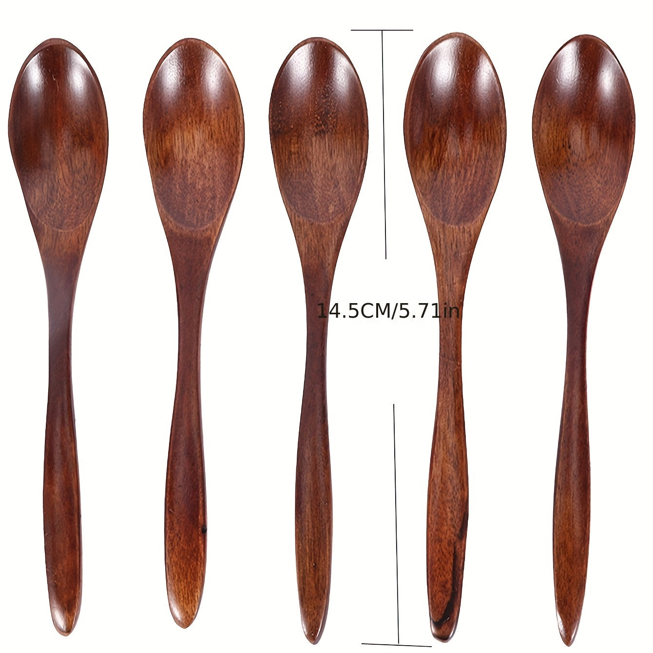 5pcs Wooden Coffee Honey Milk Yogurt Spoons for Parties Kitchens Restaurants