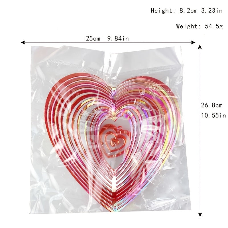 Heart Pattern Bird Repellent Hanging Ornament Outdoor Garden Decor