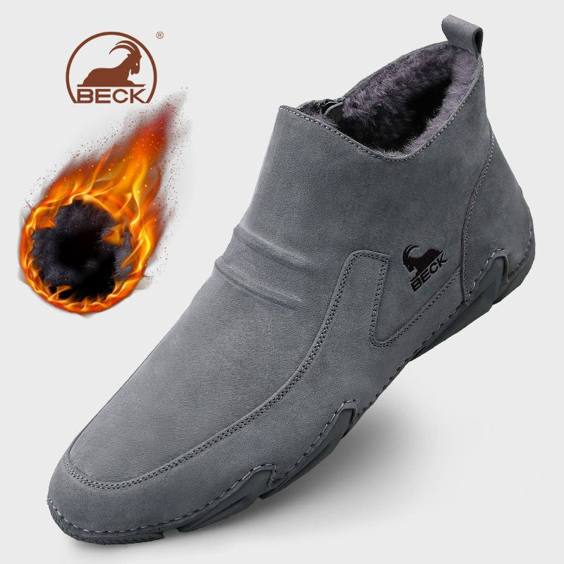 Men's Thermal Winter Shoes Boots With Side Zipper