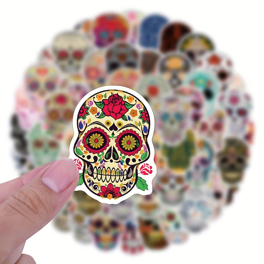 60pcs Flower Skull Stickers Pack