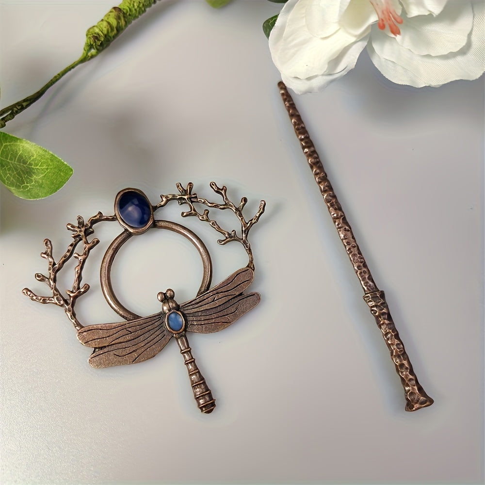 Boho Dragonfly Moonstone Hairpin - Party Accessory