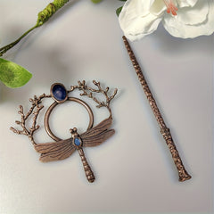 Boho Dragonfly Moonstone Hairpin - Party Accessory