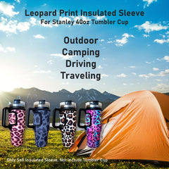 Leopard Print 40oz Cup Sleeve - Scratch Resistant Bottle Protector