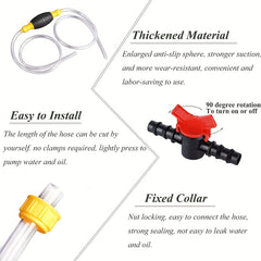 Portable Manual Fuel Pump Hand Pump Hose Fuel Transfer Siphon Pump 2M Hose