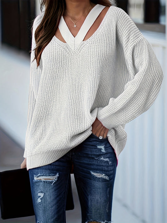  Sexy Sweater Women's V Neck High Stretch Sweater