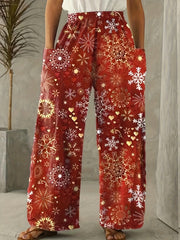 Women's Plus Graphic Print Wide Leg Pants
