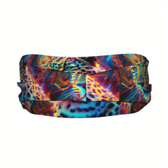 Leopard Print Unisex Sports Headband Sweat Wicking Stretchy Breathable Polyester