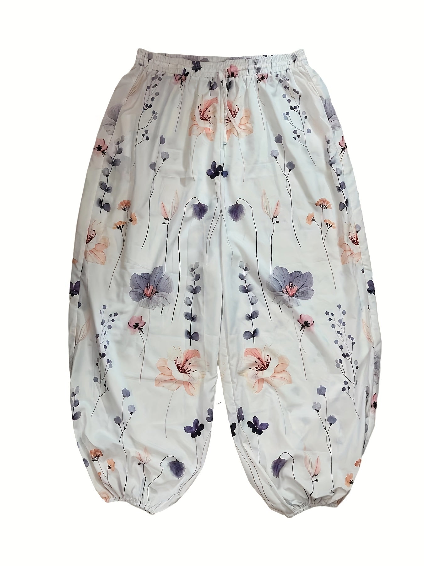  Boho Pants Women's Plus Floral Print Harem Pants