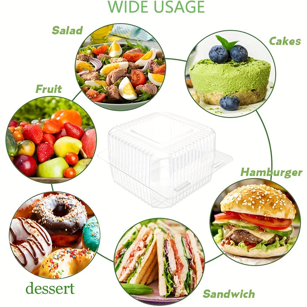 50/100 Clear Plastic Hinged Take Out Containers 5.3x4.7x2.8 Inch
