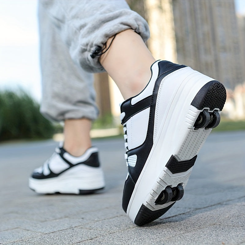Chunky Skate Shoes - Wear Resistant & Breathable - Removable Four Wheel Design