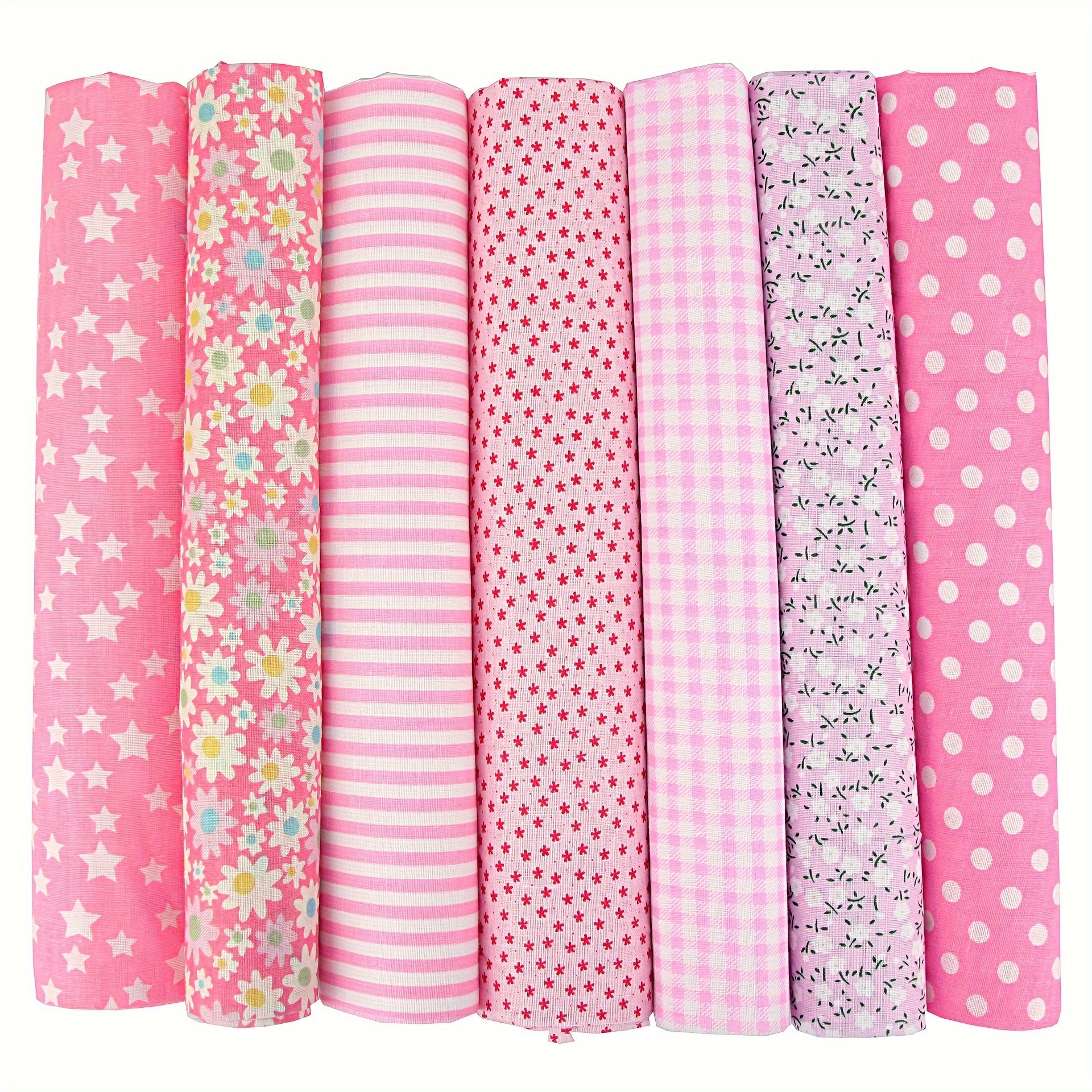7pcs Floral Patchwork Multicolor Cloth Set for DIY Sewing