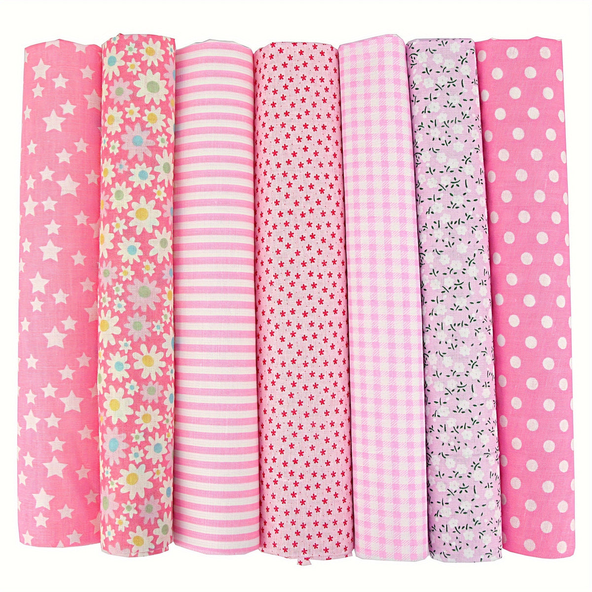 7pcs Floral Patchwork Multicolor Cloth Set for DIY Sewing