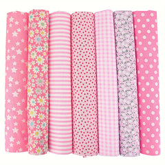 7pcs Floral Patchwork Multicolor Cloth Set for DIY Sewing