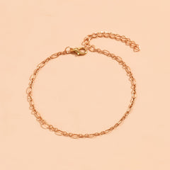 3 Pcs Moon Pendant Anklet Set 14K Plated Zinc Alloy Bracelet